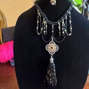Handmade Necklace and Earrings is made of glass